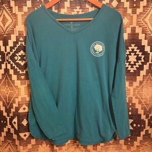 The Southern Shirt Company Size Medium Womens Long Sleeve Shirt, Teal Blue